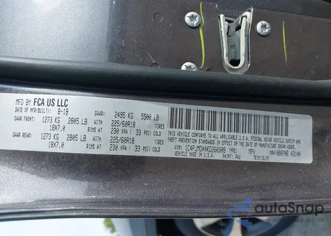 2019 Jeep Cherokee Limited z USA, uszkodzony, nr VIN 1C4PJMDX4KD260309